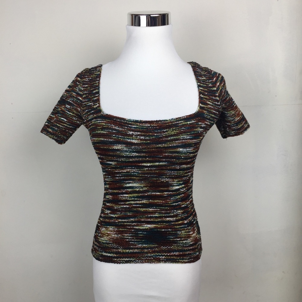 Bette Paige Stretch Knit Short Sleeve Sweater Top